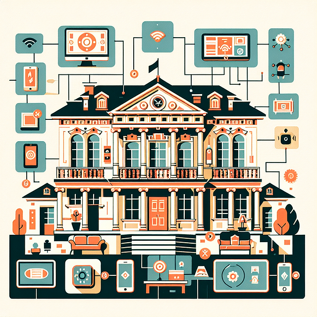 smart home technology integrated in a traditional mansion