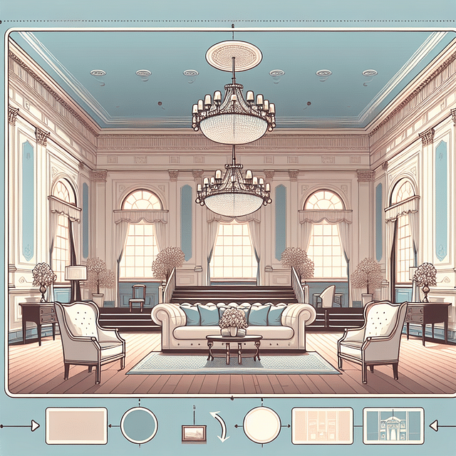 soft pastel color palette in a historic mansion interior
