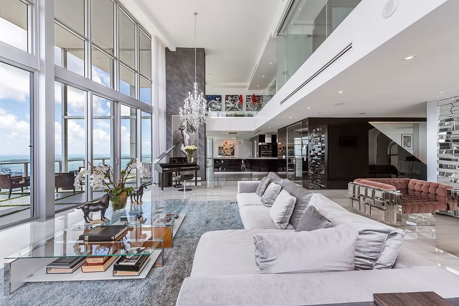 modern mansion high ceilings