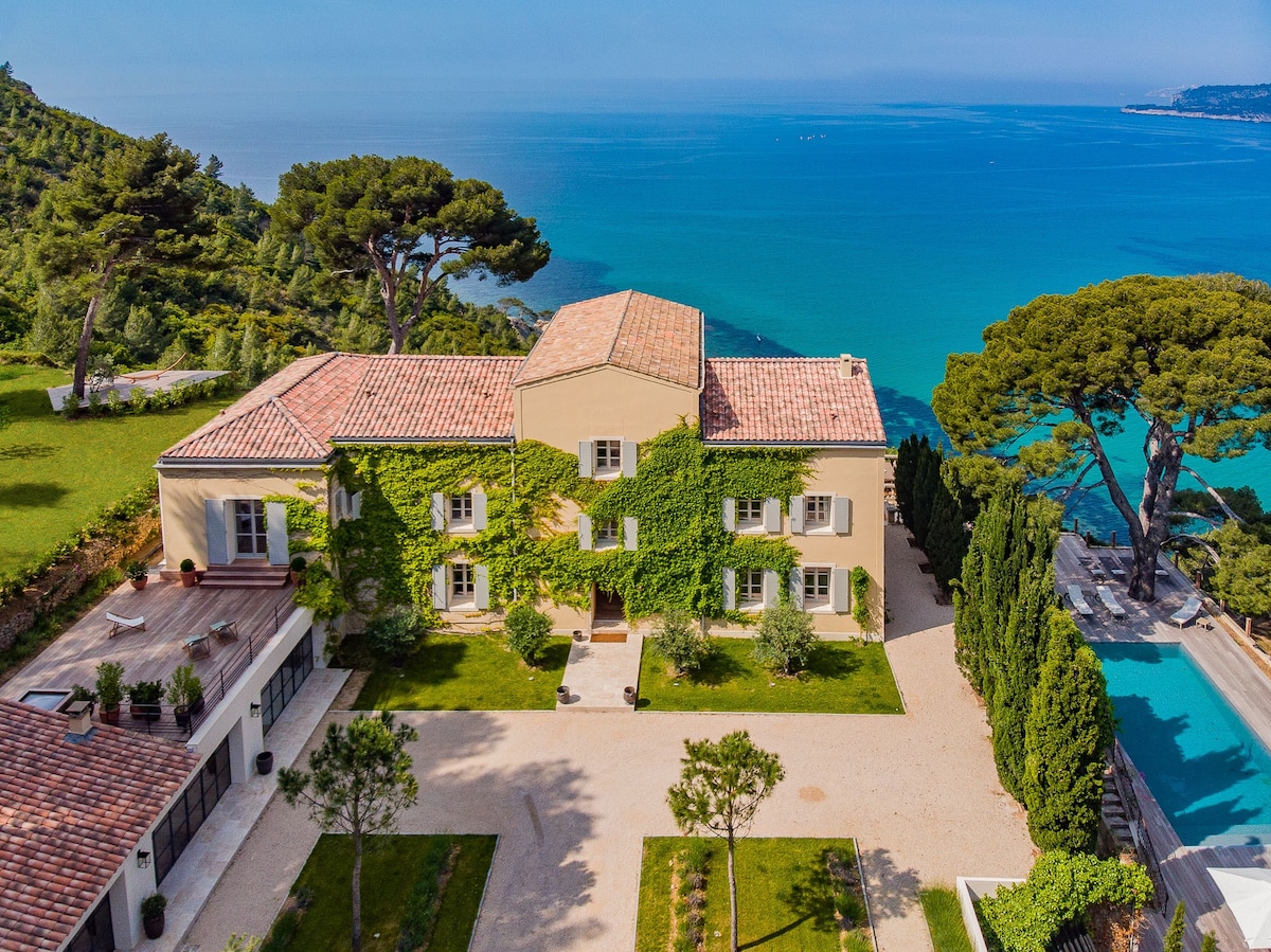 French Riviera beachfront mansion