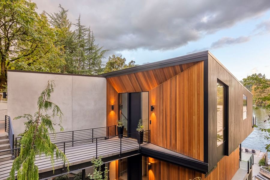 glass facade modern mansion