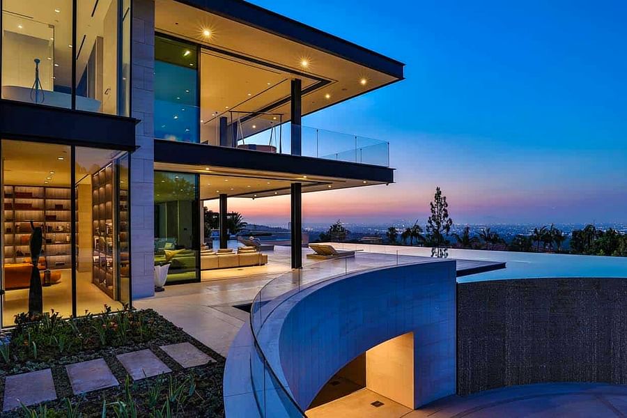 luxurious modern mansion outdoors
