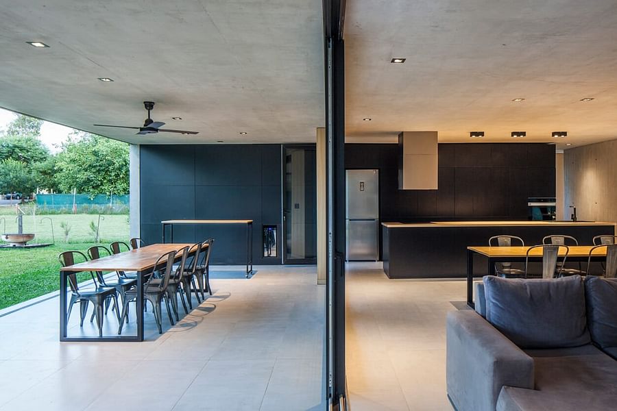 modern mansion with green living elements