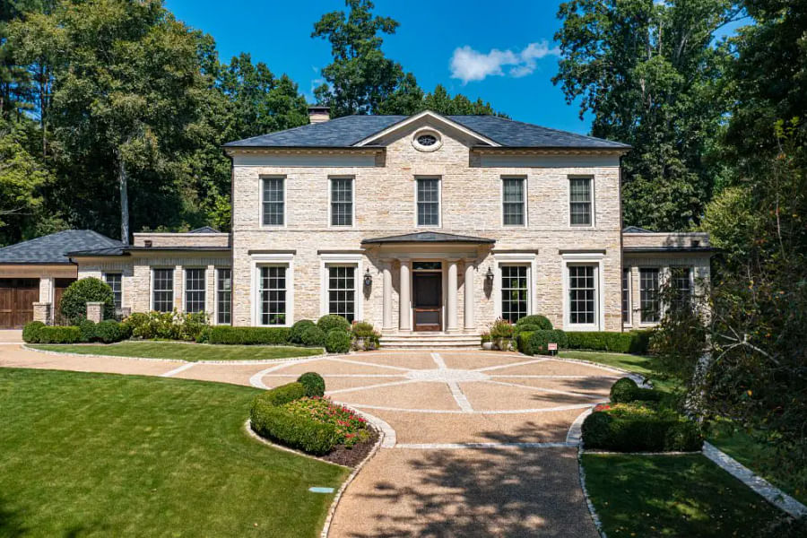 Elaborate fireplace in historic Atlanta mansion