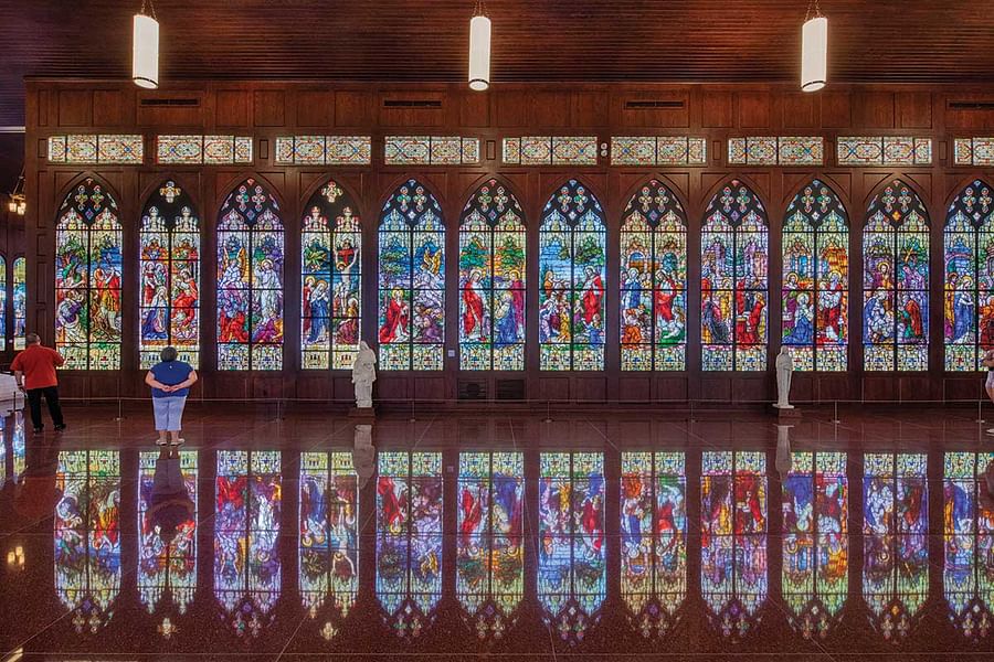 Historic Atlanta mansion stained glass window